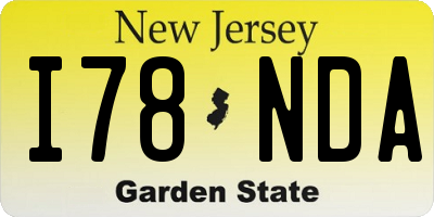 NJ license plate I78NDA