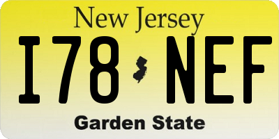 NJ license plate I78NEF