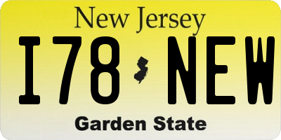 NJ license plate I78NEW