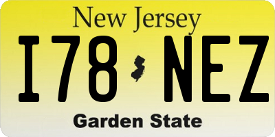 NJ license plate I78NEZ