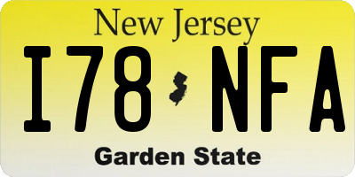 NJ license plate I78NFA