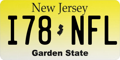 NJ license plate I78NFL