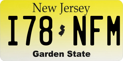 NJ license plate I78NFM