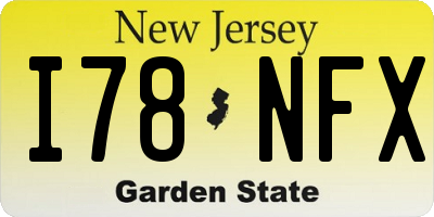 NJ license plate I78NFX