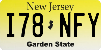 NJ license plate I78NFY