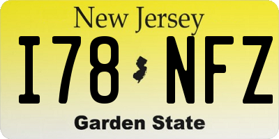 NJ license plate I78NFZ