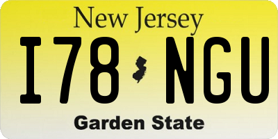 NJ license plate I78NGU