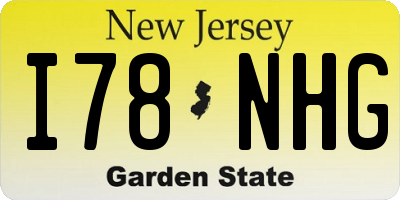 NJ license plate I78NHG