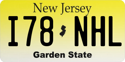 NJ license plate I78NHL