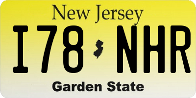 NJ license plate I78NHR