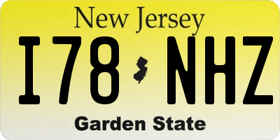 NJ license plate I78NHZ
