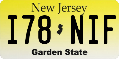 NJ license plate I78NIF