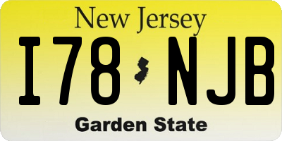 NJ license plate I78NJB