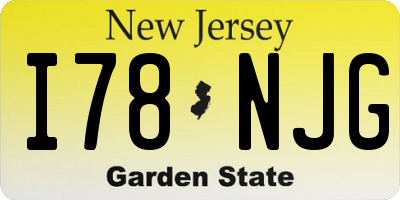 NJ license plate I78NJG
