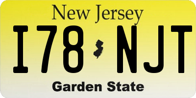 NJ license plate I78NJT