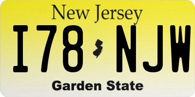 NJ license plate I78NJW