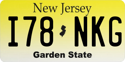 NJ license plate I78NKG
