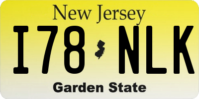 NJ license plate I78NLK