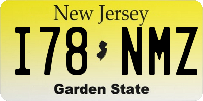 NJ license plate I78NMZ