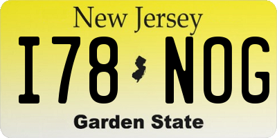 NJ license plate I78NOG