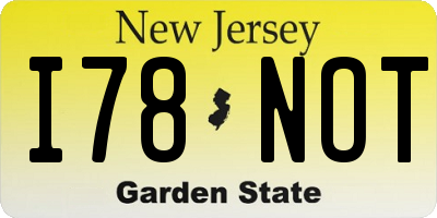 NJ license plate I78NOT