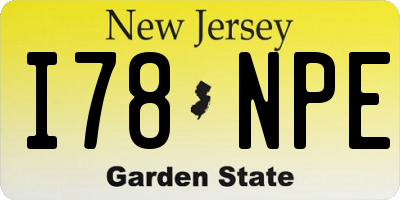 NJ license plate I78NPE