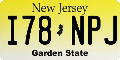 NJ license plate I78NPJ