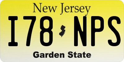 NJ license plate I78NPS