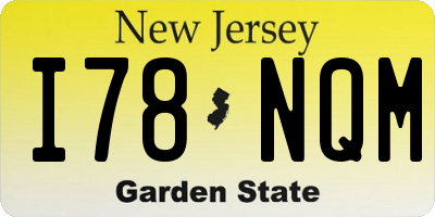 NJ license plate I78NQM