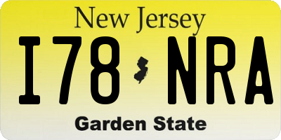 NJ license plate I78NRA