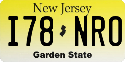 NJ license plate I78NRO