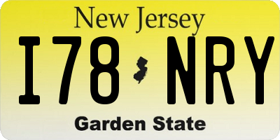 NJ license plate I78NRY