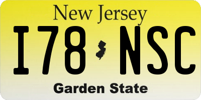 NJ license plate I78NSC