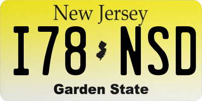 NJ license plate I78NSD