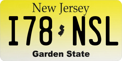 NJ license plate I78NSL