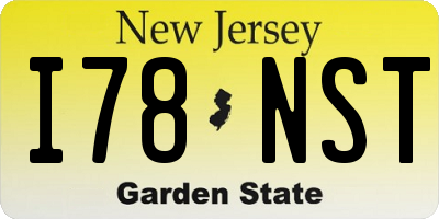 NJ license plate I78NST