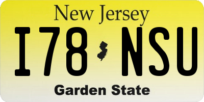 NJ license plate I78NSU