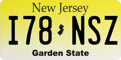 NJ license plate I78NSZ