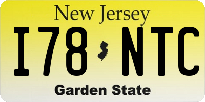 NJ license plate I78NTC