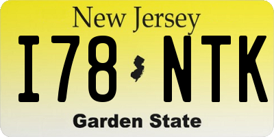 NJ license plate I78NTK