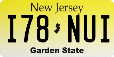 NJ license plate I78NUI