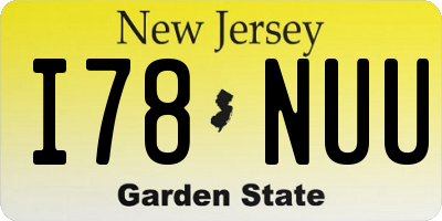 NJ license plate I78NUU