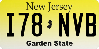 NJ license plate I78NVB