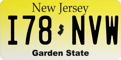 NJ license plate I78NVW