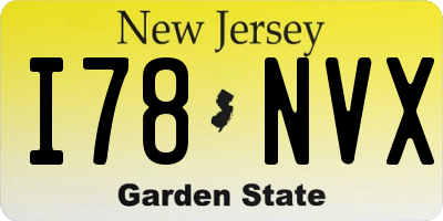 NJ license plate I78NVX