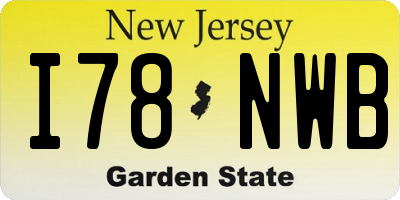 NJ license plate I78NWB