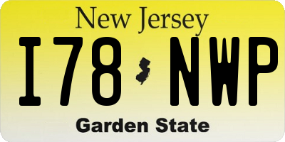 NJ license plate I78NWP