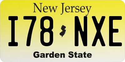 NJ license plate I78NXE