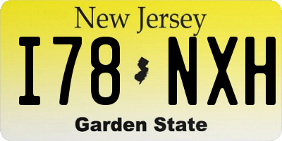 NJ license plate I78NXH