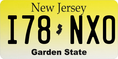 NJ license plate I78NXO